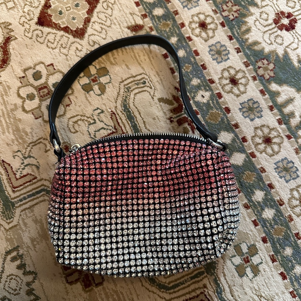 Chic Black, Pink and Silver Crystal Bag